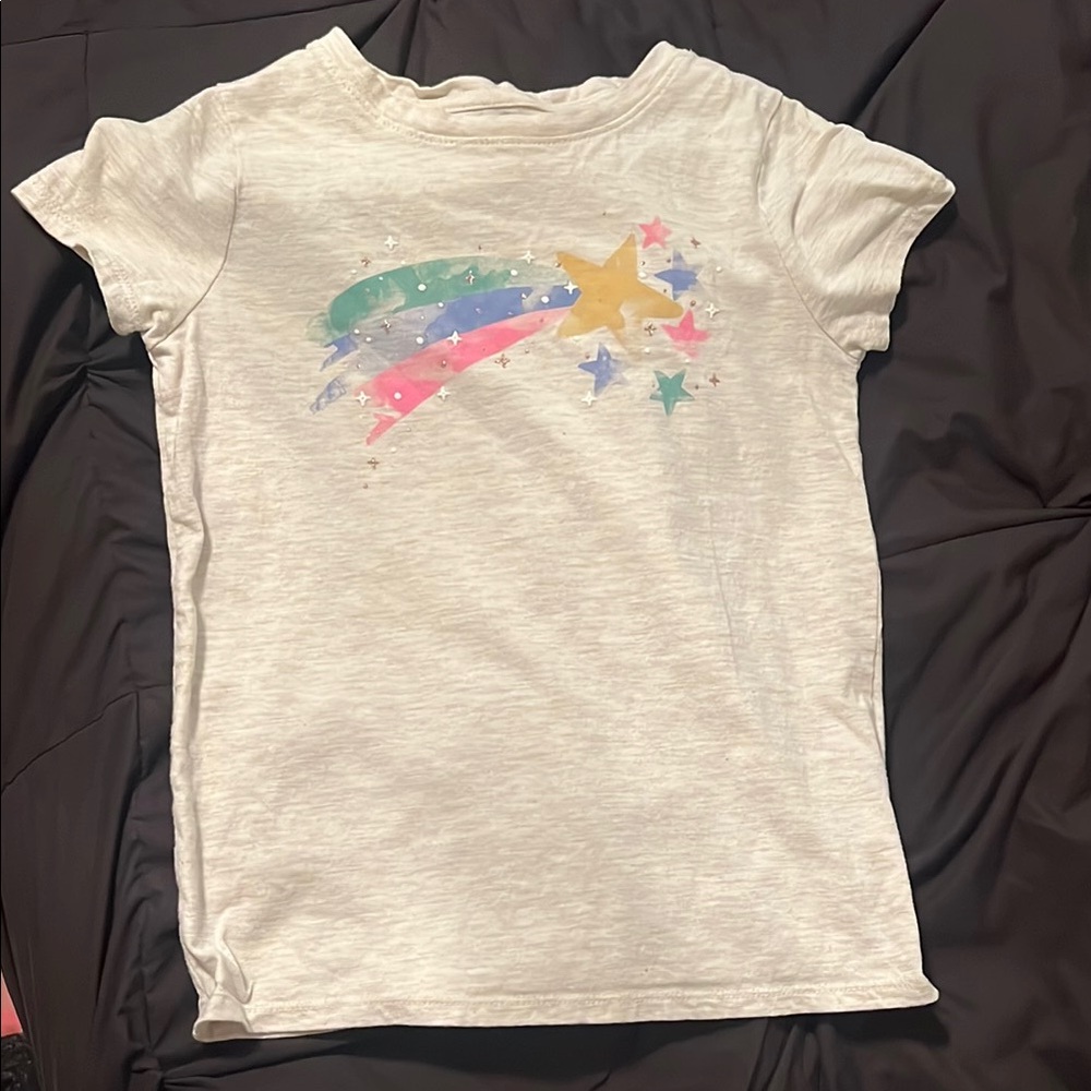 Cat & Jack White and Pink Unicorn Tee Short Sleeve